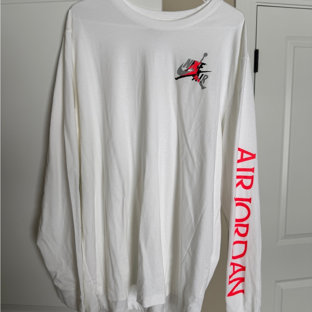 Jordan Nike Air White Long Sleeve Shirt
